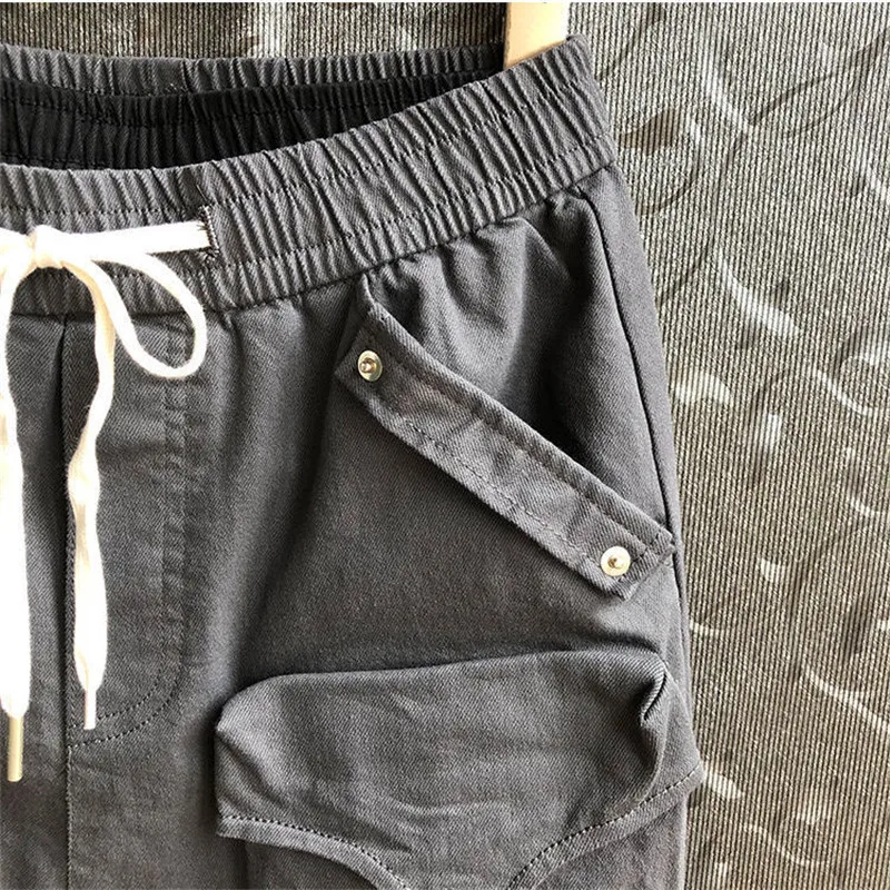 Джоггеры Idopy мужские в стиле панк модные брюки-карго с манжетами на щиколотке