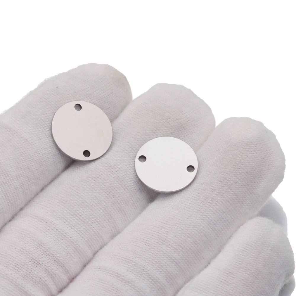 10Pcs Stainless Steel Flat Round Circle Stamping Blank Disc Connectors Charms Pendant For Diy Bracelet Necklace Jewelry Making - купить по