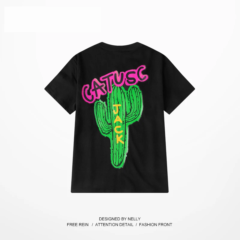 

19ss TRAVIS SCOTT Cactus Jack Airbrushed Astroworld Tee T-shirt Wen 1:1 high Quality T shirts Top tees Travis Scott T shirt