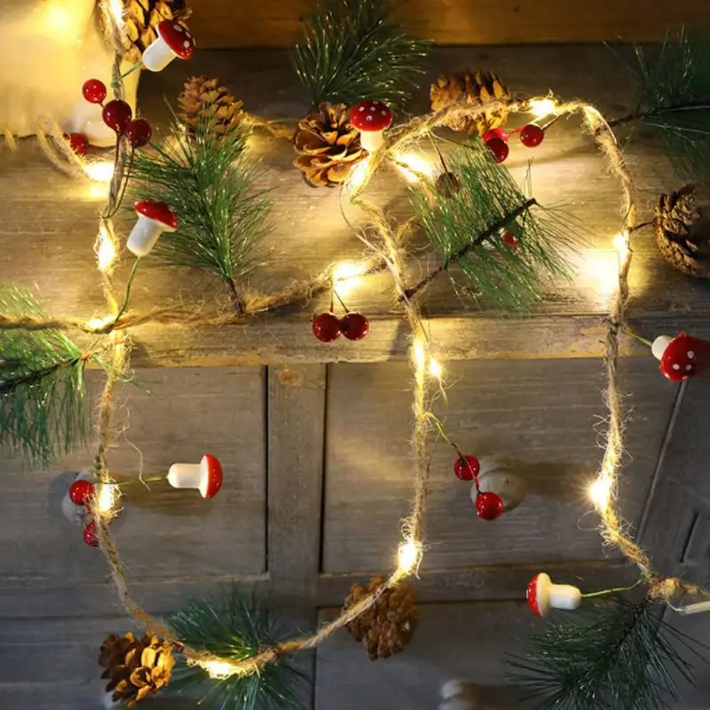 

2M 20 LED String Lights Pine Cone Copper Wire Fairy Light Battery Operated Garland Decoration DIY Wedding Christmas Home Party