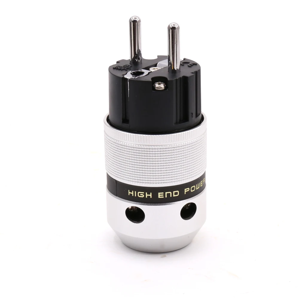 

2PCS male Rhodium Plated EU Schuko Power plug for HIFI DIY Power Cable extension adapter