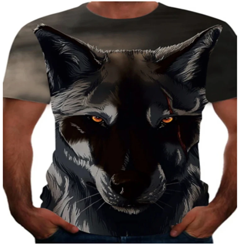 

Animal tiger 3d printing fashion men's T-shirt casual O-neck loose men's breathable hip-hop T-shirt for men