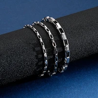 2 535mm width stainless steel geometric link chain wristands bracelet men male accessories