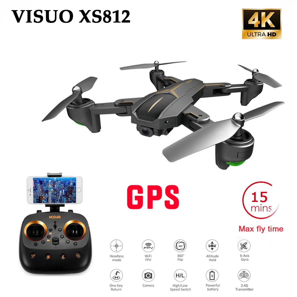 XS812 GPS 5G WiFi FPV с 4K FHD Камера 15 минут времени полета складной Дрон RC Квадрокоптер RTF