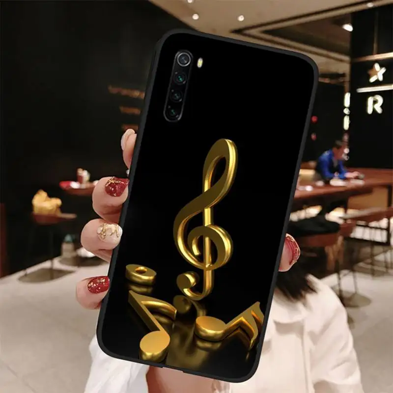 

Musical Phone Black Case Back Shell For Xiaomi Note Max Mi 3 7 8 9se Redmi 7 7a 8 8t 9 10 Pro Lite Cases Cover