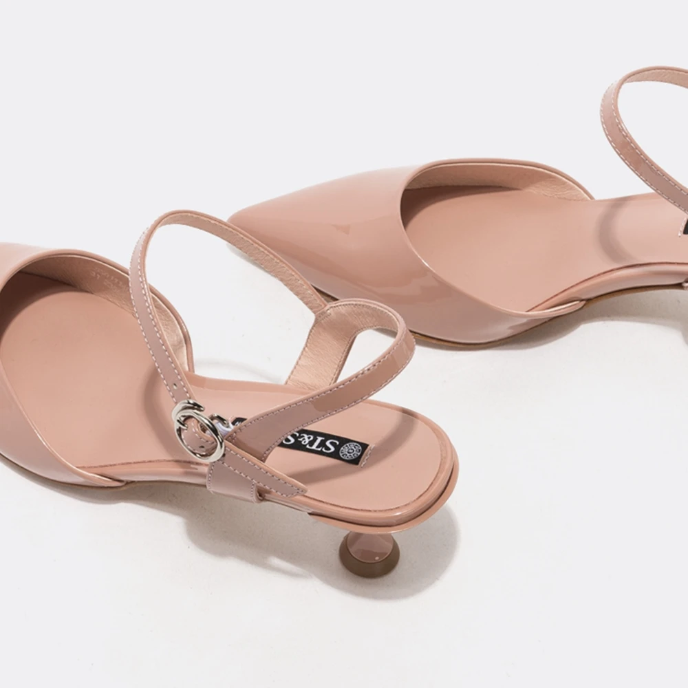 Женские кожаные босоножки ST &amp SAT элегантные туфли-лодочки на тонком каблуке