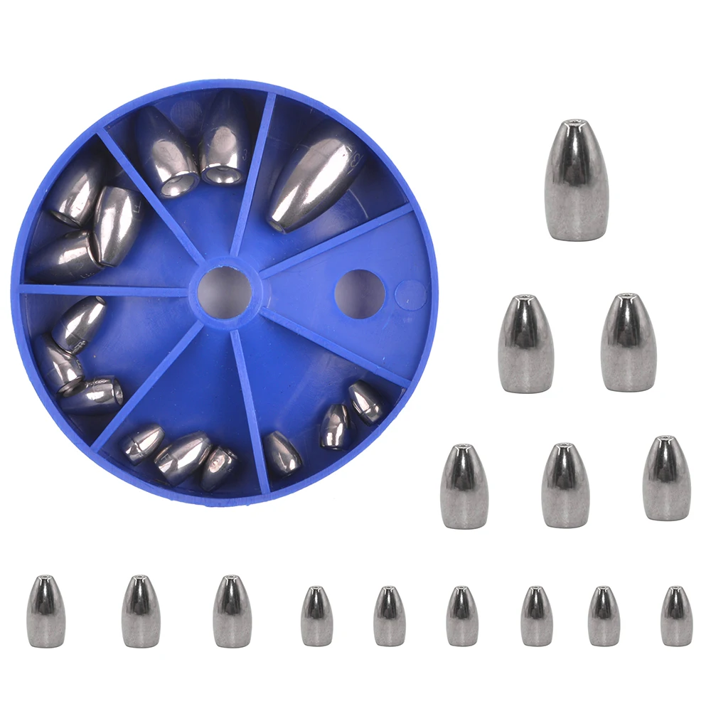 

15PCS Tungsten Flipping Weights Bass Fishing Sinkers for Texas and Carolina Rigs lure Fishing tackle tools