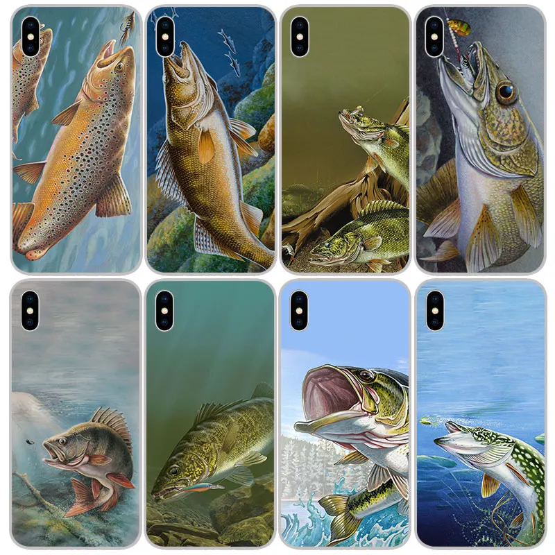 Мягкие силиконовые чехлы walleye fish из ТПУ для iPhone 11 Pro XS Max X XR 8 7 6S Plus 5s SE 4S силиконовый