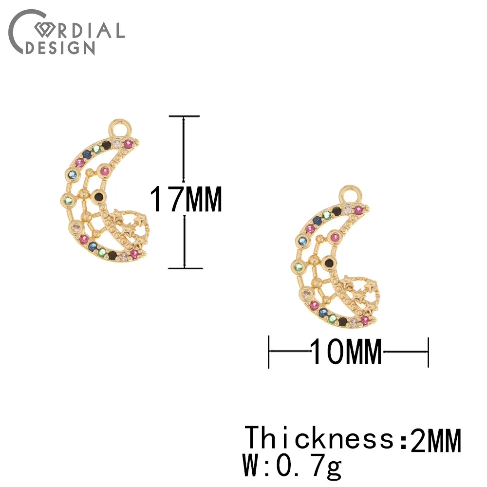

Cordial Design 20Pcs Jewelry Accessories/DIY Pendant/Earrings Findings & Components/CZ Charms/Genuine Gold Plating/Hand Made