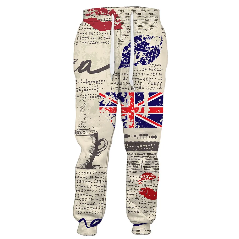 

CLOOCL 3D Graphics Trousers Newspaper Print Elastic Pockets Jogging Pants Men's Unisex Harajuku Fashion Streetwear Men Clothing