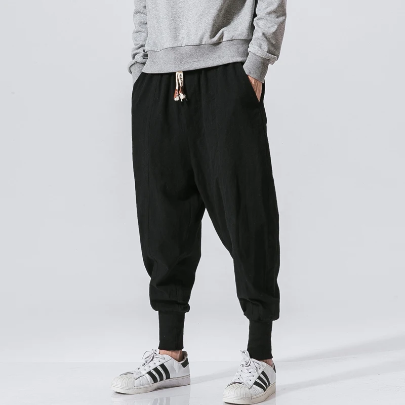 

Casual Men's pants Streetwear Cotton Mens Sweatpants Solid Joggers Men Fashion Ankle-length Trousers For Men