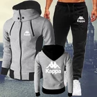 2022 модный мужской спортивный костюм с капюшоном, уличная куртка на молнии с длинным рукавом и штаны для бега, ветрозащитная теплая спортивная одежда, костюмы