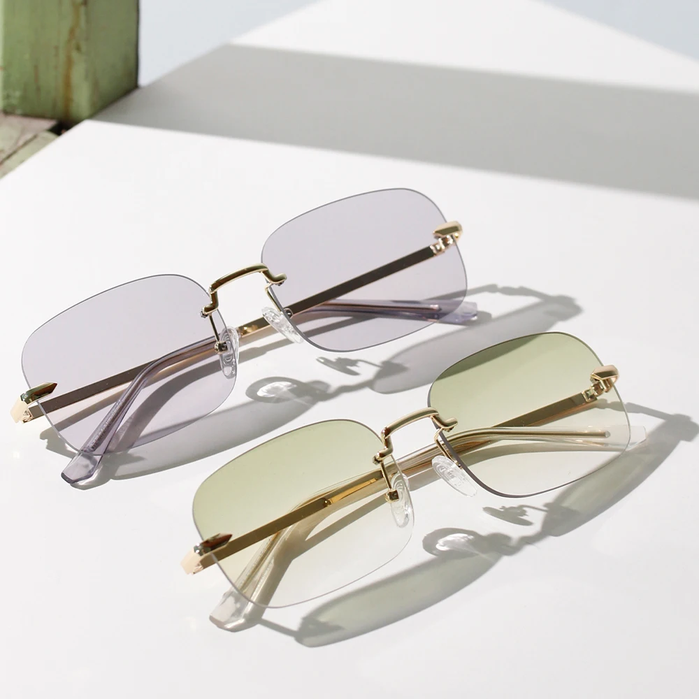 Мужские и женские солнцезащитные очки Peekaboo золотистая квадратная оправа без