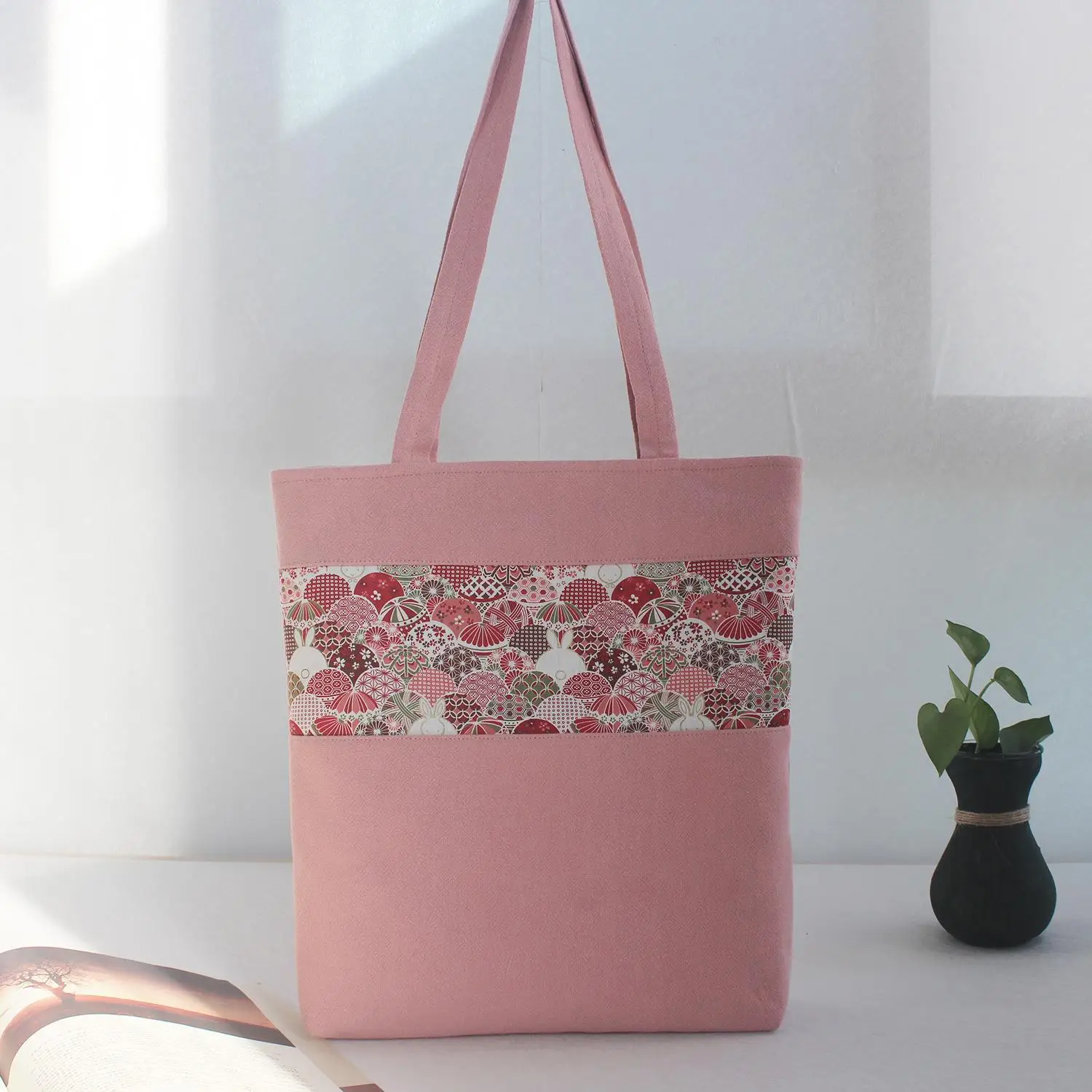 

Simple Large-capacity Cotton and Linen Bag, All-match Lightweight, One-shoulder Handbag, Cotton Stitching Retro Handbag