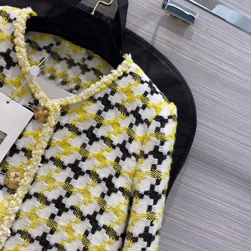 

New French winter stars with small sweet tweed lattice aristocratic temperament jackets