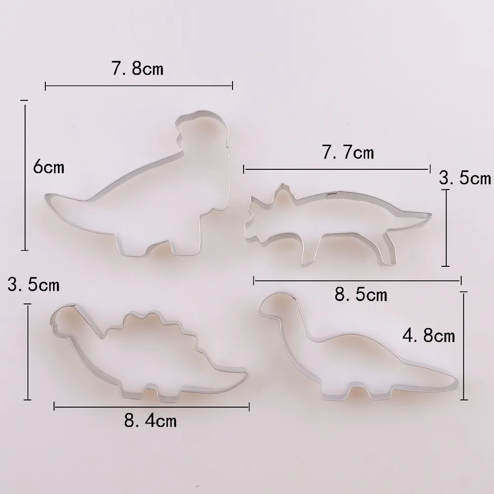 4 шт. динозавр резак для печенья из нержавеющей стали инструменты украшения торта