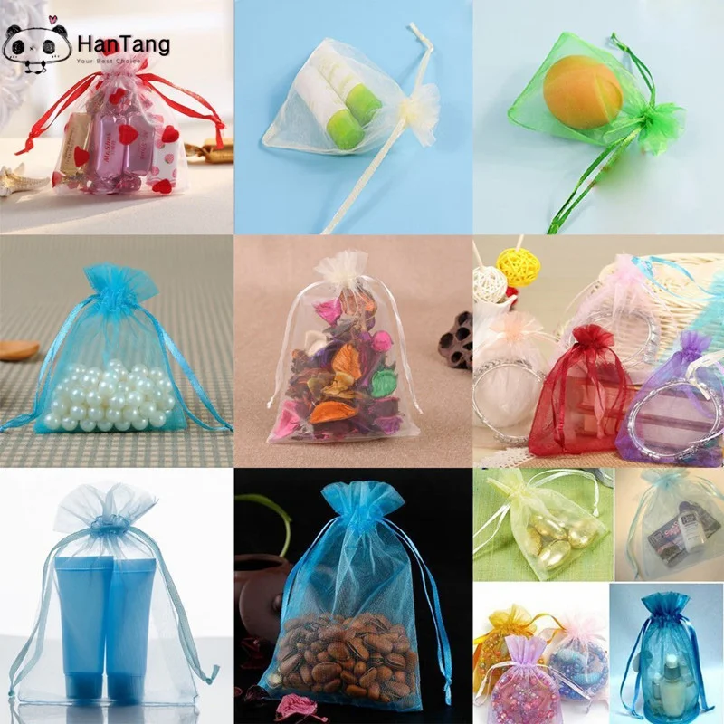 50/100 шт. свадебные сумки из органзы мешки для упаковки ювелирных изделий тюлевые