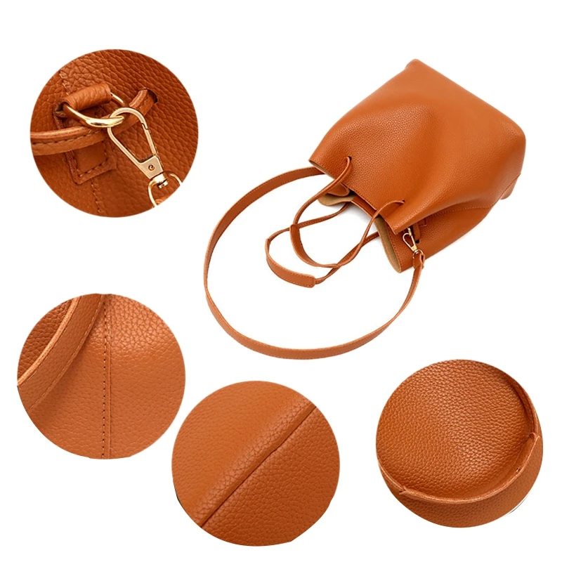 Модная мягкая искусственная кожа личи 4 в 1 комбинированная Сумка-тоут сумка