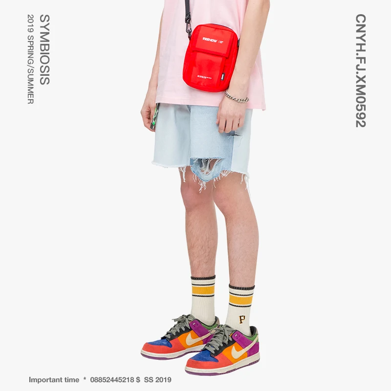 VIISHOW 2019 Для мужчин s летние джинсы прилив бренд отверстие Штаны должны короткие