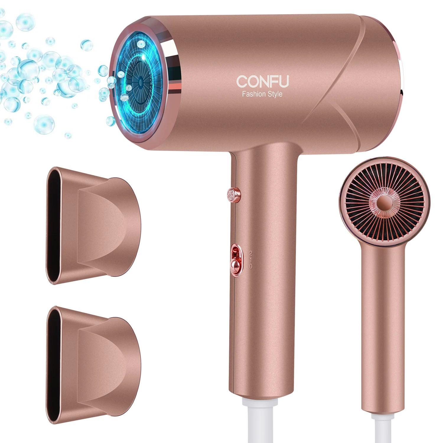 

1800W Negative Lonic Hair Dryer High Power Fast Drying Electric Lightweight Blow Dryer with Nozzle For Travel Salon Household