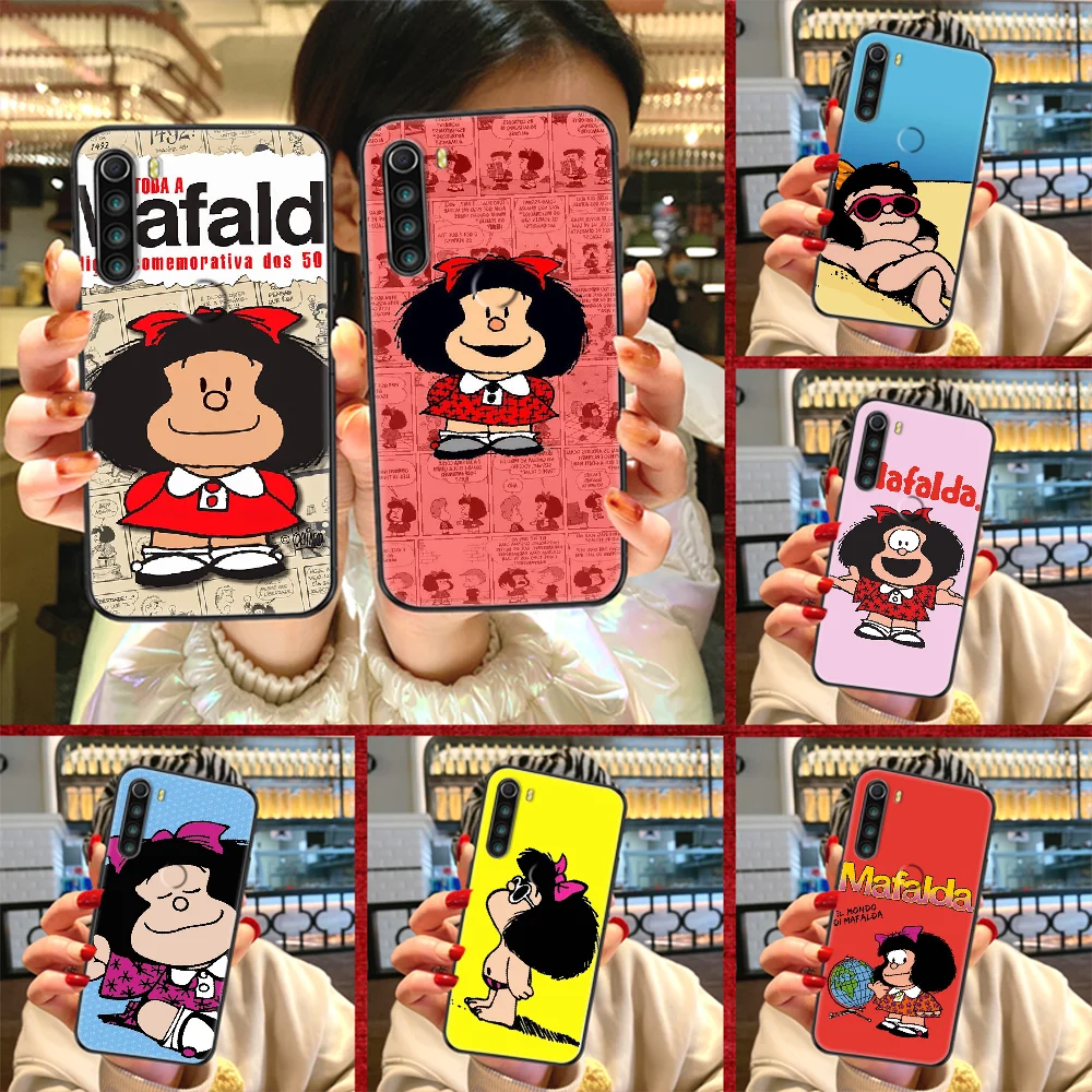 

Hot Mafalda Sale Phone case For Xiaomi Redmi Note 7 7A 8 8T 9 9A 9S 10 K30 Pro Ultra black soft back trend shell pretty prime