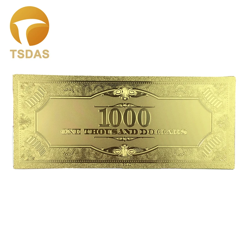 Американская 24k Золотая банкнота USD 1000 доллар 10 шт./лот США сувенирные