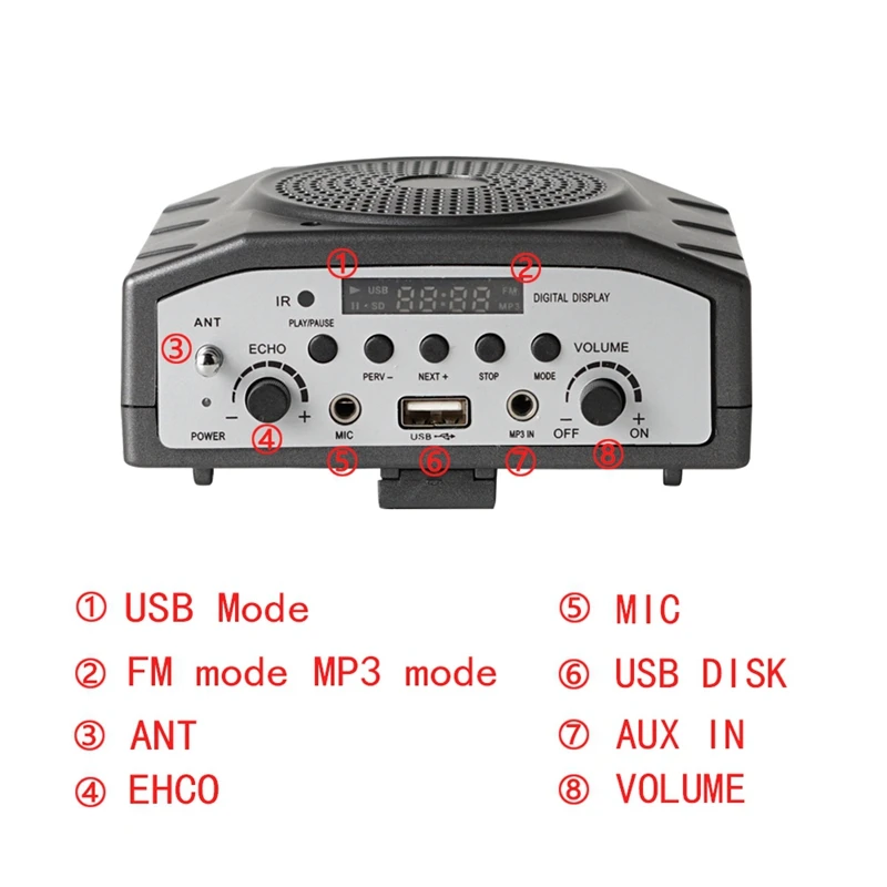 Караоке плеер портативный усилитель для колонок беспроводной радио FM карты