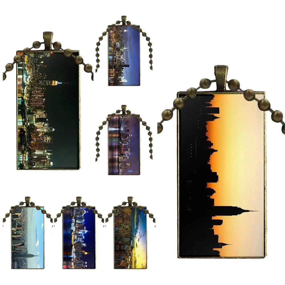 Нью-Йорк город Skyline для девочек эффектный Макси бренд бронзового цвета ювелирные