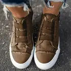 Кроссовки женские без шнуровки, Вулканизированная плоская подошва, удобная повседневная Уличная обувь, однотонные, весна 2021