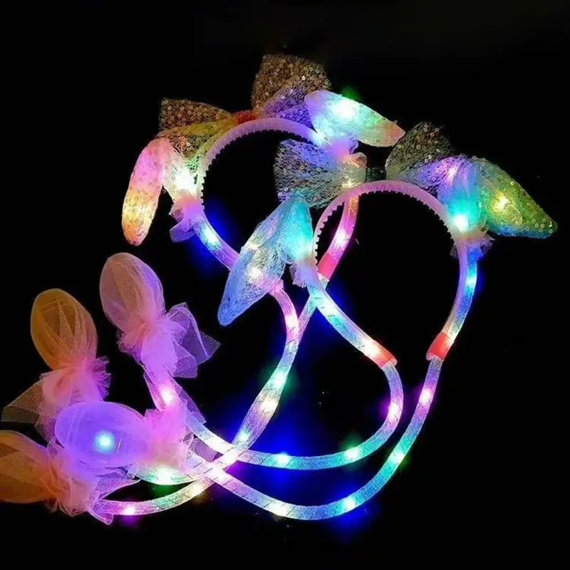 

LED Glowing Rabbit Airbag Headband Funny Luminous Moving Ears Bunny Hair Hoop