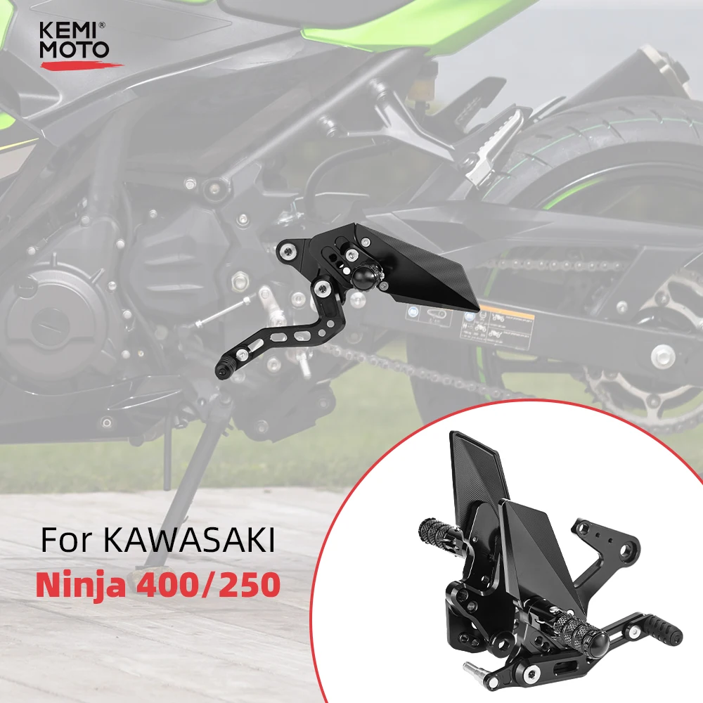 

For Ninja 250 Ninja250 Footrest Rearsets Rear Sets Foot Pegs Pedal CNC aluminum alloy For Kawasaki Ninja 400 Z400 2019-2020
