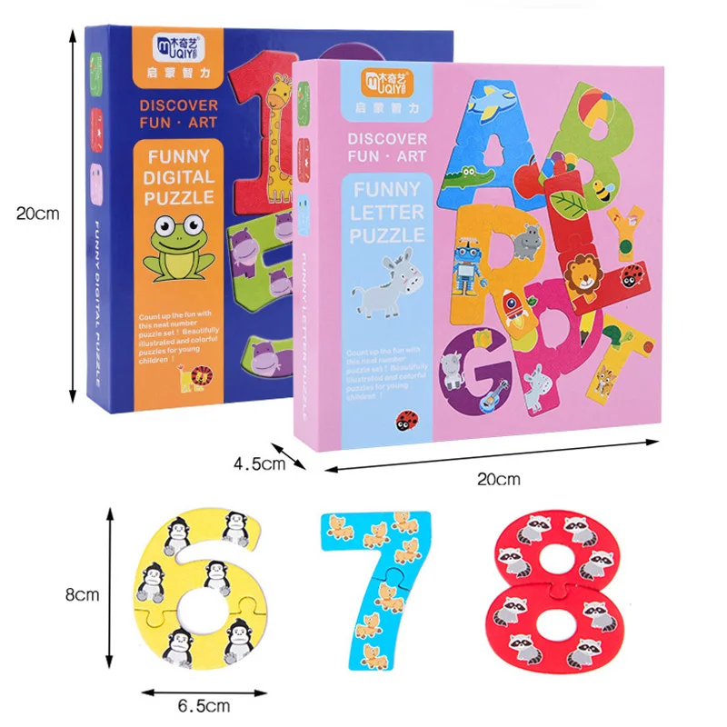 

Baby Educational Toys Children Wooden Jigsaw Puzzle Fun Digital Alphabet Learning Cognitive Toy Kids Interactive Game Puzzles