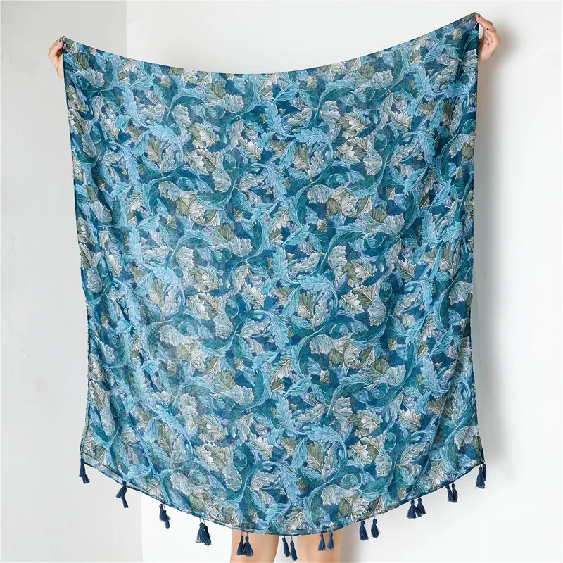 

New style Autumn and winter women's cotton material silk scarves lady Cotton scarf Luxury brand Sunscreen Fashion Print shawl