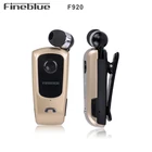 Беспроводные наушники Fineblue F920 BT5.0, Bluetooth, гарнитура для режима свободные руки, наушники-вкладыши с напоминанием о звонках, вибратор, зажим для износа, телефон F990