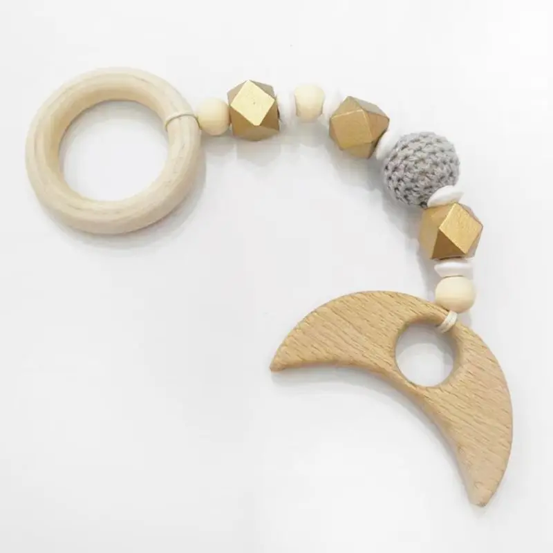 Детский деревянный Прорезыватель для зубов погремушка жевательная игрушка игр в