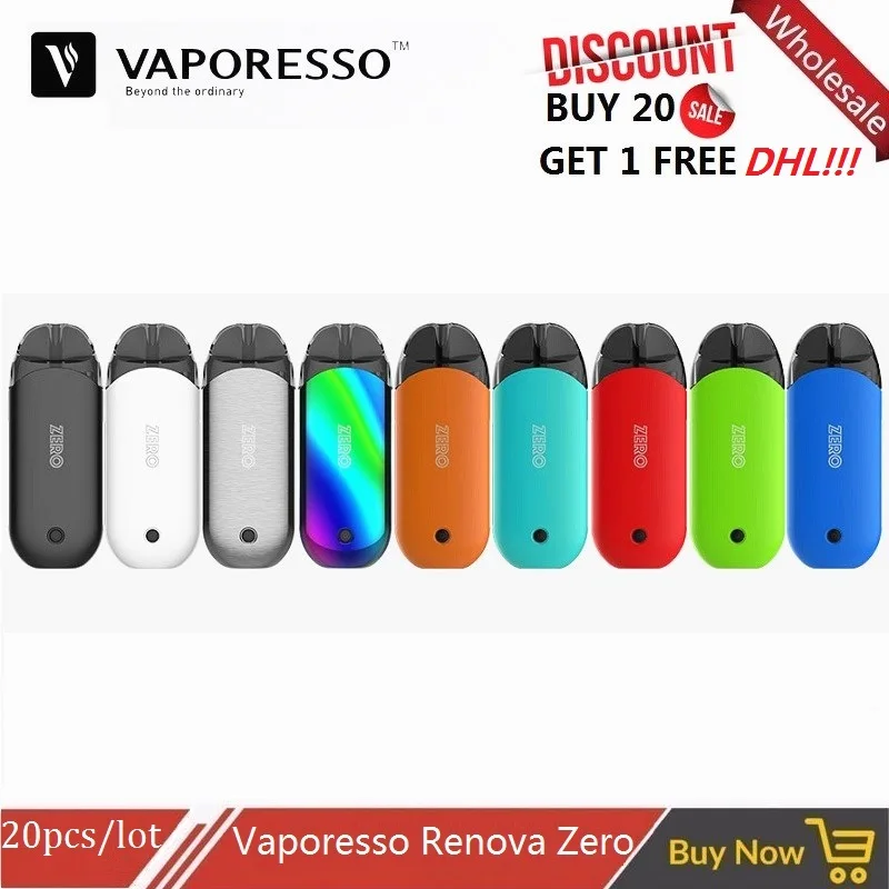 Оптовая продажа Vaporesso Renova Zero Pod Kit 650 мАч Vape Mod с 2 мл PTCG CCELL Coil Cigarro Eletronico Vaporizador VS C601