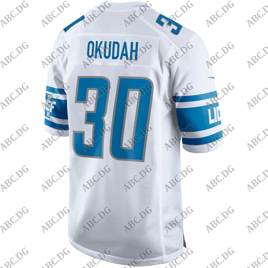 

Customized Stitch American Football Jersey Men Women Kid Youth Detroit Jeff Okudah White 2020 Draft First Round Pick Game Jersey