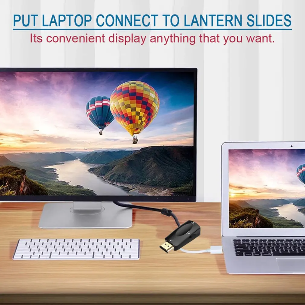 Переходник с HDMI на VGA штырь-гнездо аудиокабель высокого разрешения 1080P