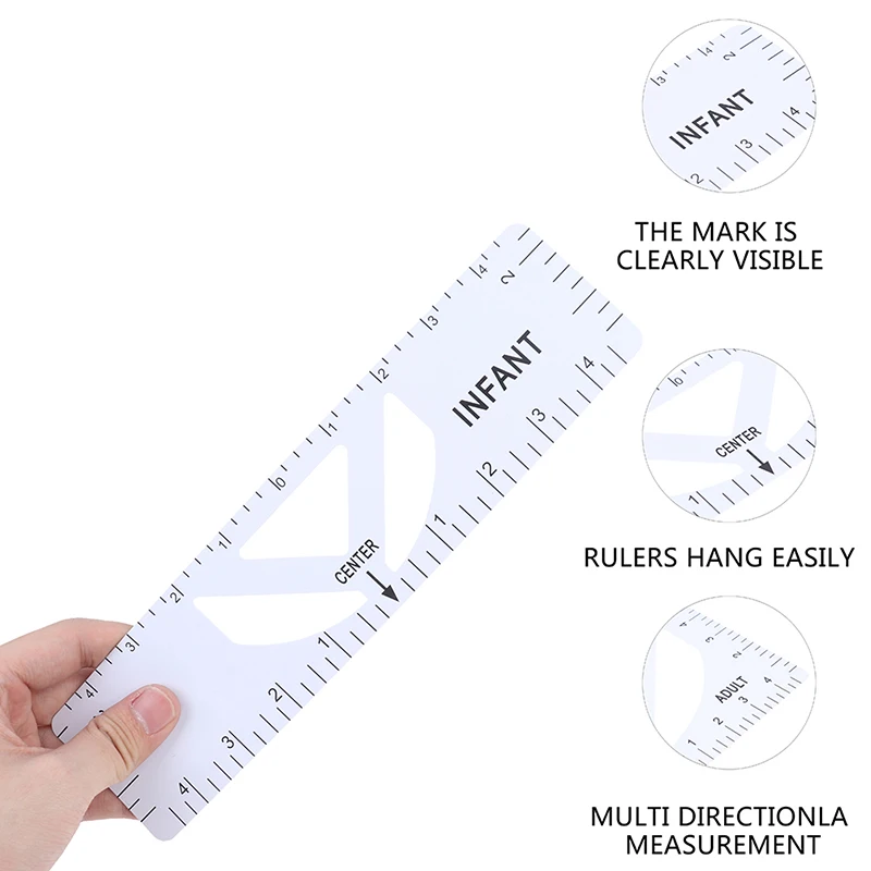 

4Pcs/Set T-Shirt Alignment Ruler For Guiding T-Shirt Design Fashion Rulers With Size Chart For Adult Youth Toddler