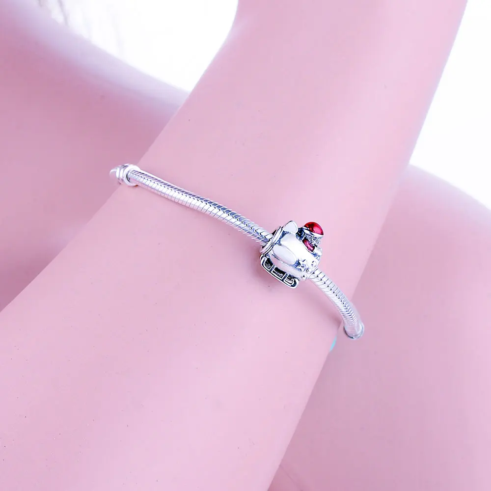 

Fit Original pandora Charm Bracelet 2018 Winter Collection 925 Sterling Silver Santa in Space Charms Beads DIY Jewelry berloque