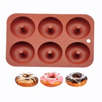 silicone 6 donut maker 3d diy baking pastry cookie chocolate mold muffin cake mould dessert handmade kitchen decorating tools