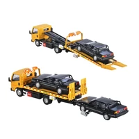164 china trafficpolice rescue trailer transport truck alloy diorama car model collection miniature carros toys