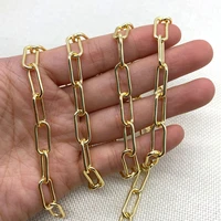 golden stainless steel handmade chain link interlocking fashion exquisite necklace bracelet handicraft jewelry accessory 1 meter