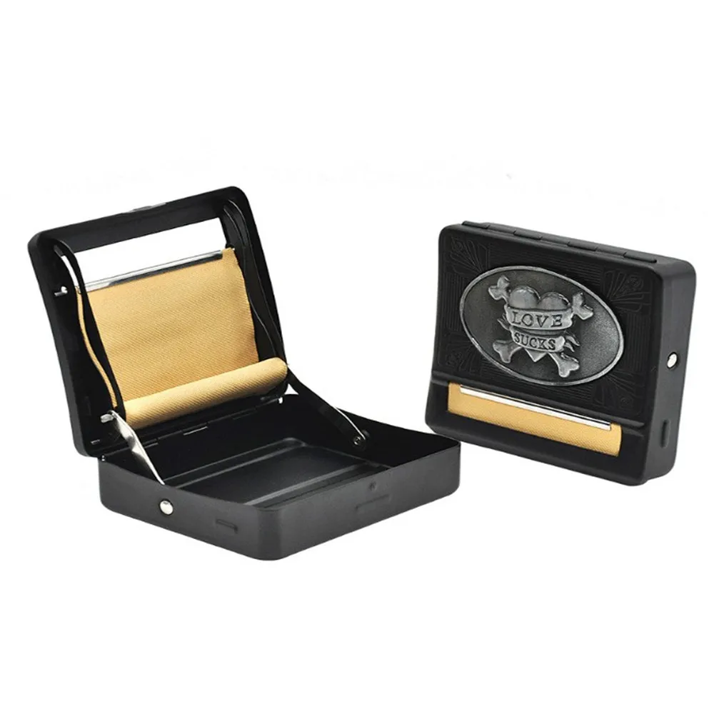 

1PC high quality 70mm Metal Manual Cigarette Tobacco Smoking Rolling Machine Roller Storage Case Box