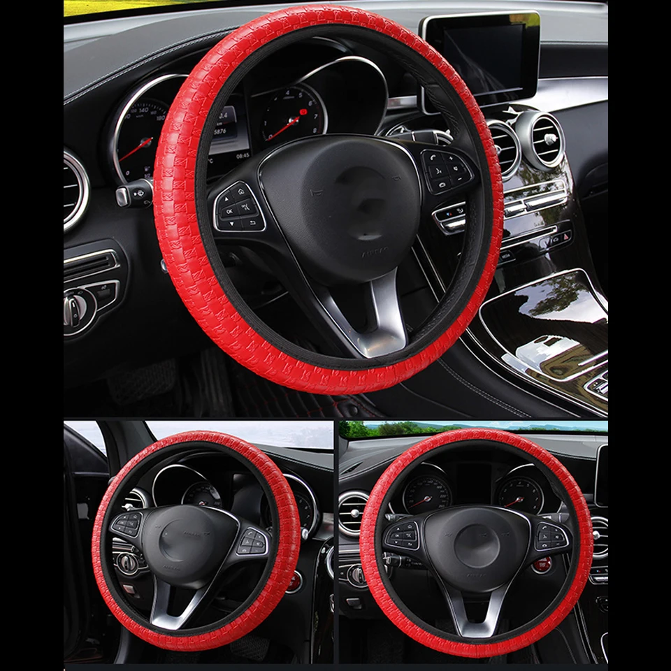 Чехол для руля 38 см из кожи и нетканого материала Audi A4 B7 B5 A6 Q5 Honda Civic 2006 2011 подходит