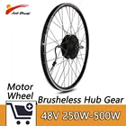 Электродвигатель для электровелосипеда 48 в 250-500 Вт, передний бесщеточный мотор для электровелосипеда, комплект для переоборудования колеса 26 дюймов 700C