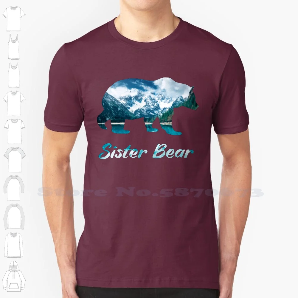 

Sister Bear In Forest Black White Tshirt For Men Women Sister Bear Brother Daughter Best Friends Christmas Dad Love Mom Teddy