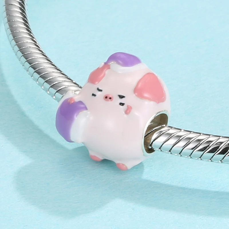 

Lucky Pet Piggy Dress Up Role Play Beads 925 Sterling Silver Charms for Women Accessories Bracelet Charms Fine Jewelry Making