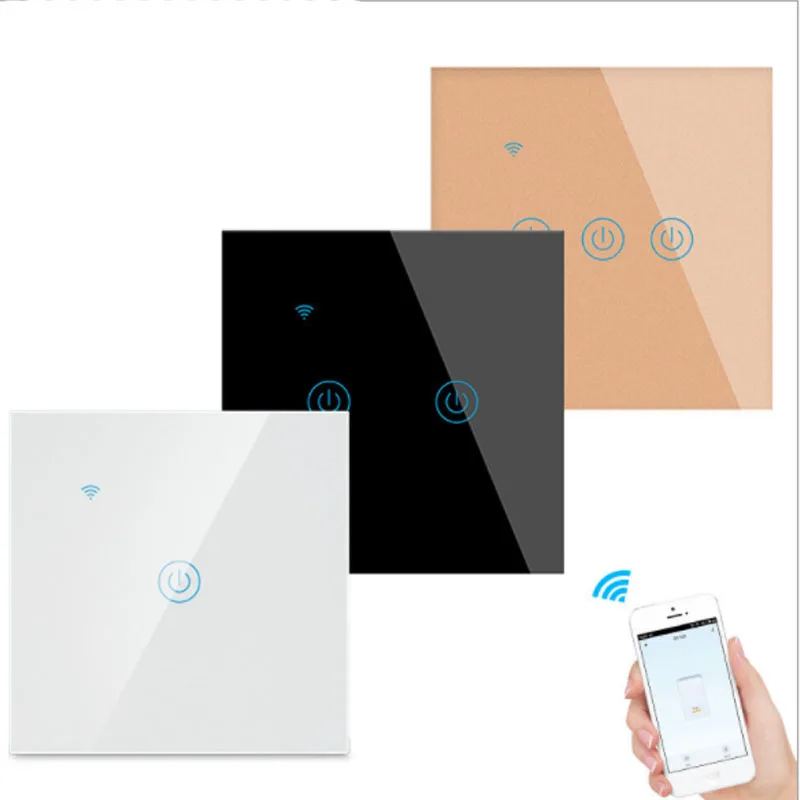 Alexa Google Home Голосовое управление Smart WIFI Кнопка Современный сенсорный выключатель