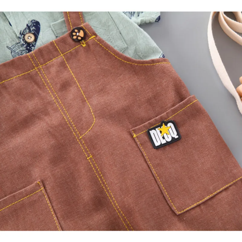 

New Summer Baby Boys Clothes Children Casual Cotton Shirt Strap Shorts 2Pcs/Sets Toddler Fashion Costume Outfits Kids Tracksuits